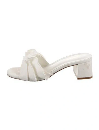 Pre-owned Larroude Slides In White