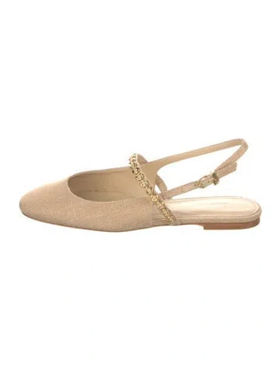 Pre-owned Larroude Slingback Flats In Neutrals