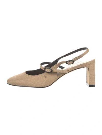 Pre-owned Larroude Slingback Pumps In Black/neutrals