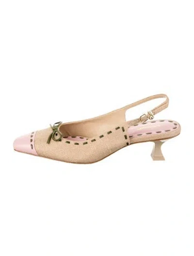Pre-owned Larroude Slingback Pumps In Neutrals