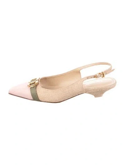 Pre-owned Larroude Slingback Pumps In Neutrals