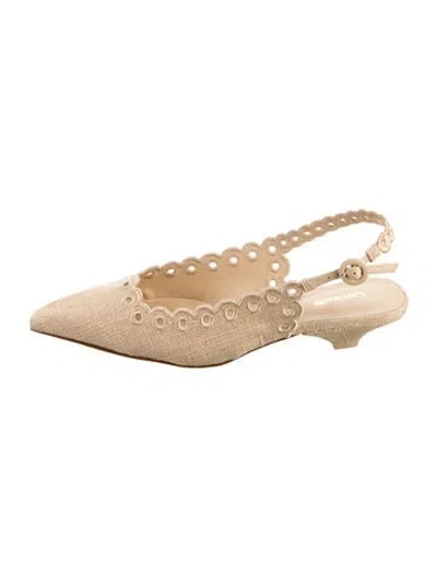 Pre-owned Larroude Slingback Pumps W/ Tags In Neutral