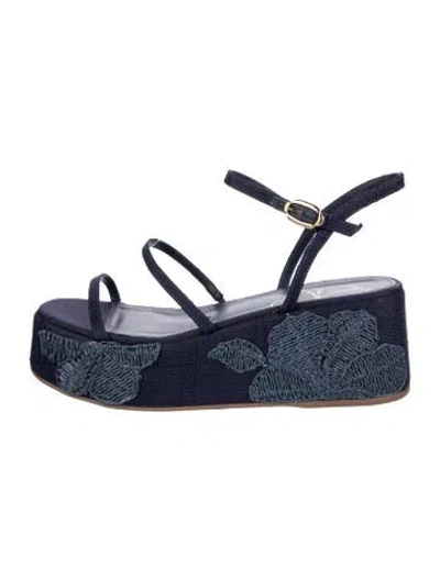 Pre-owned Larroude Slingback Sandals In Blue