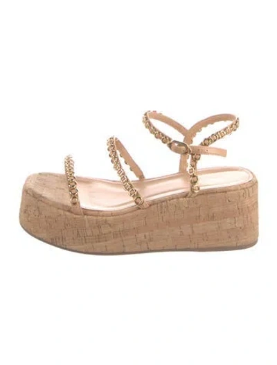 Pre-owned Larroude Slingback Sandals In Neutral