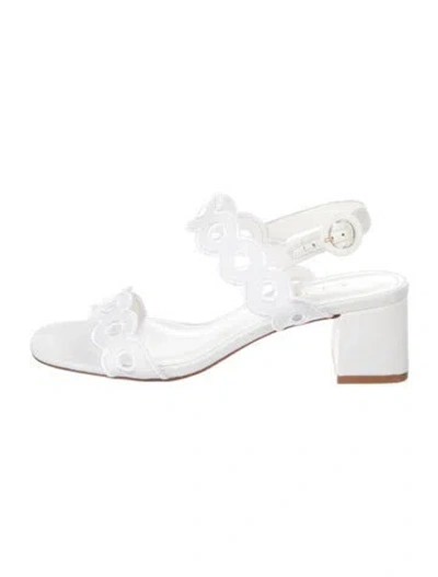Pre-owned Larroude Slingback Sandals In White