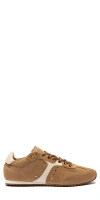 Larroude Stella Sneaker Peanut Suede In Beige