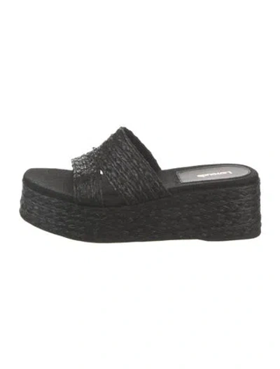 Pre-owned Larroude Straw Espadrilles In Black