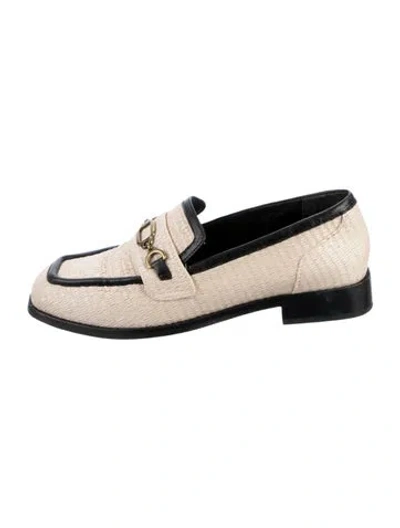 Pre-owned Larroude Straw Loafers In Neutrals