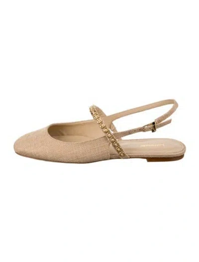 Pre-owned Larroude Studded Accents Flats In Gold/metallic