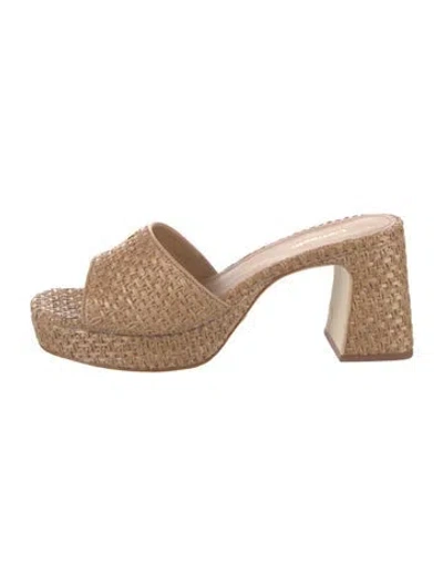 Pre-owned Larroude Studded Accents Slides In Neutrals
