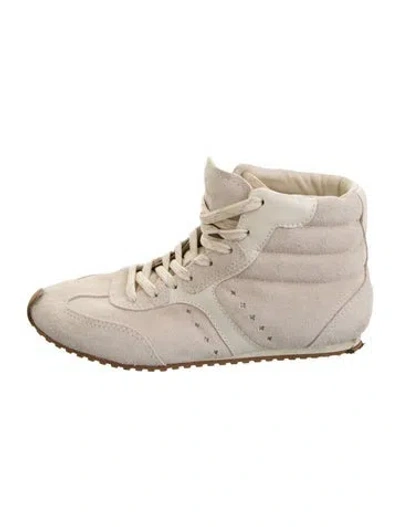 Pre-owned Larroude Suede Athletic Sneakers In Neutrals