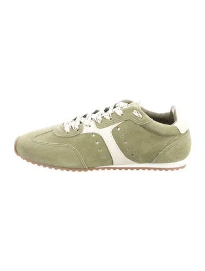 Pre-owned Larroude Suede Athletic Sneakers W/ Tags In Green