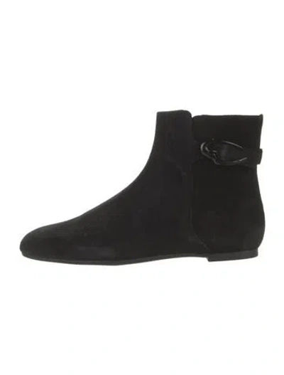 Pre-owned Larroude Suede Boots In Black