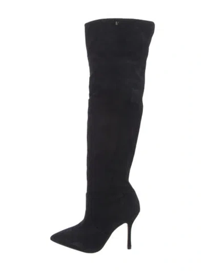 Pre-owned Larroude Suede Boots In Black