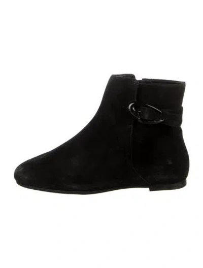 Pre-owned Larroude Suede Boots In Black