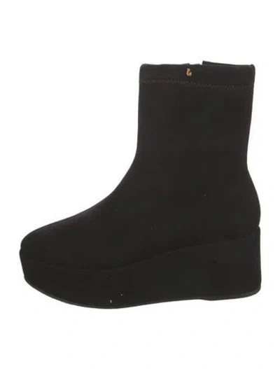 Pre-owned Larroude Suede Boots In Black