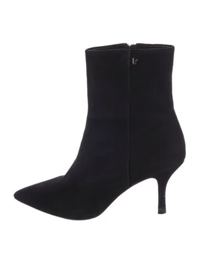 Pre-owned Larroude Suede Boots In Black
