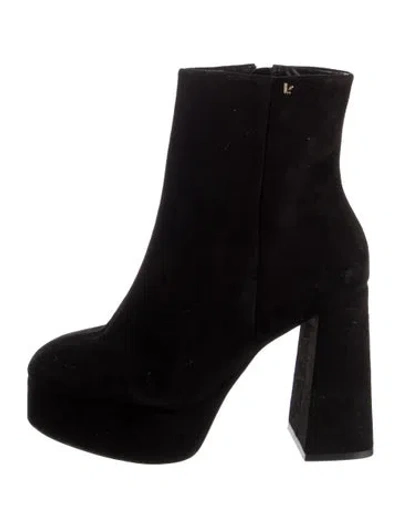 Pre-owned Larroude Suede Boots In Black