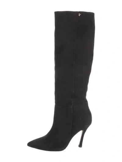 Pre-owned Larroude Suede Boots In Black
