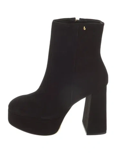 Pre-owned Larroude Suede Boots In Black