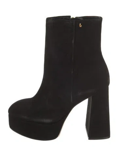 Pre-owned Larroude Suede Boots In Black
