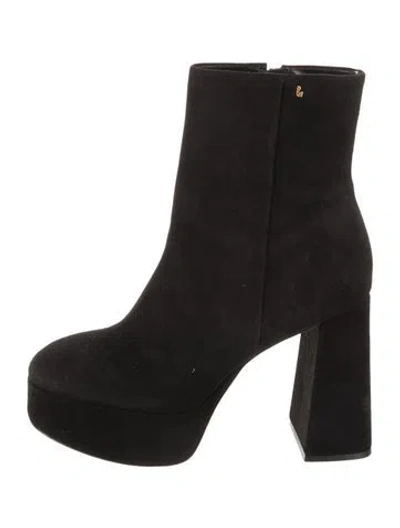Pre-owned Larroude Suede Boots In Black