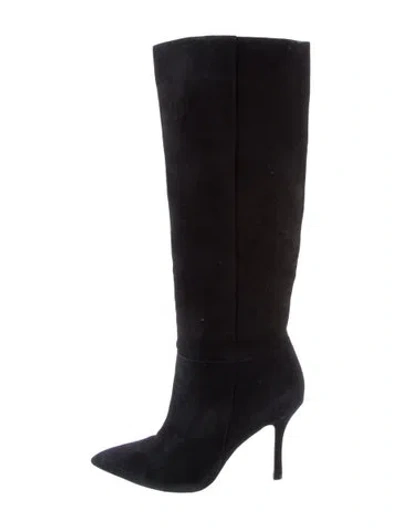Pre-owned Larroude Suede Boots In Black