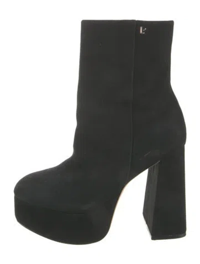 Pre-owned Larroude Suede Boots In Black