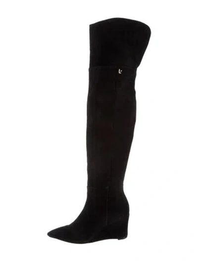 Pre-owned Larroude Suede Boots In Black