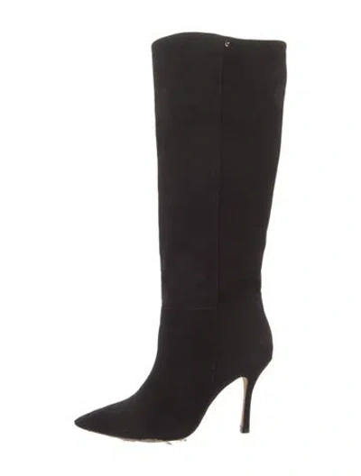 Pre-owned Larroude Suede Boots In Black