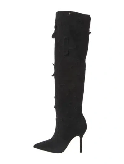 Pre-owned Larroude Suede Boots In Black