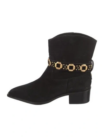 Pre-owned Larroude Suede Boots In Black