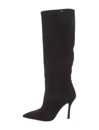 Pre-owned Larroude Suede Boots In Black