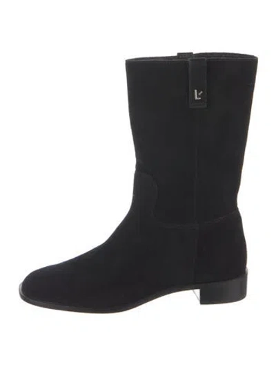 Pre-owned Larroude Suede Boots In Blue