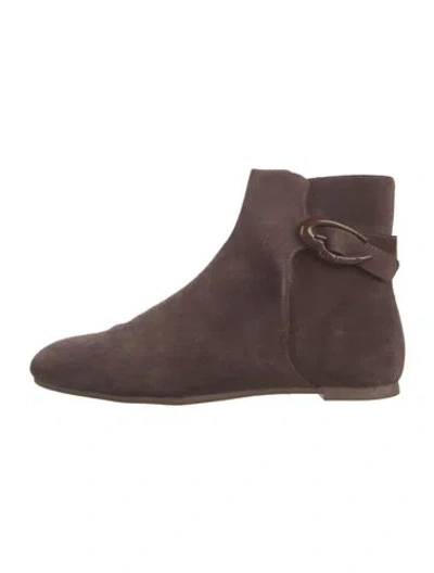 Pre-owned Larroude Suede Boots In Brown