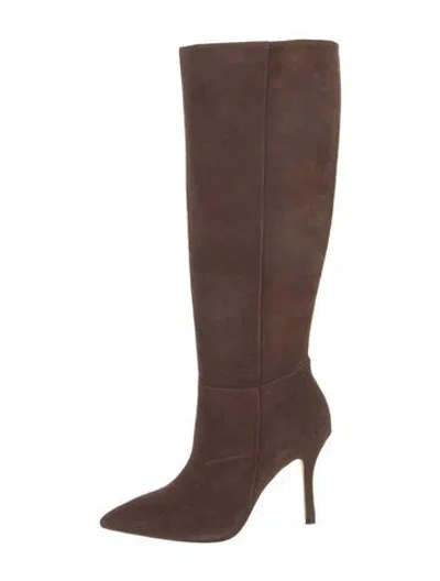 Pre-owned Larroude Suede Boots In Brown
