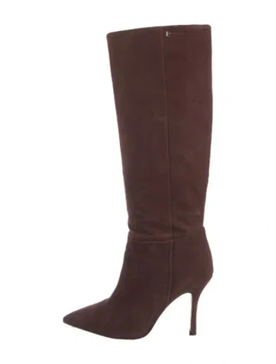 Pre-owned Larroude Suede Boots In Brown