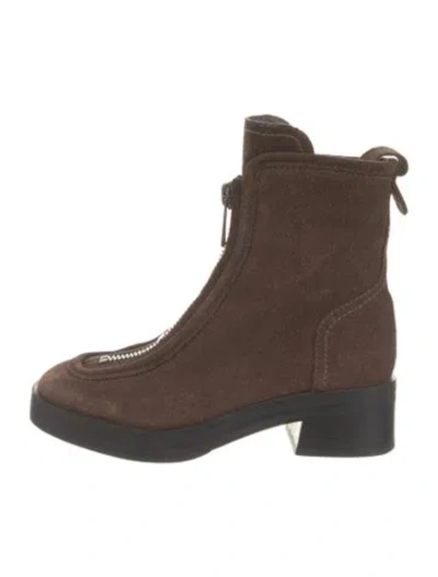 Pre-owned Larroude Suede Boots In Brown