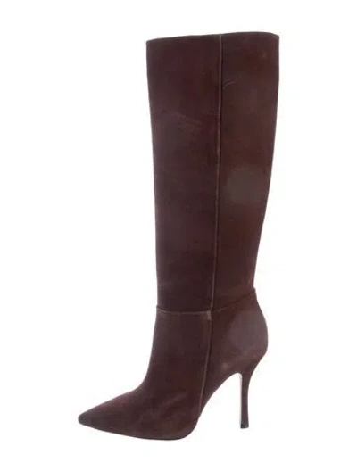 Pre-owned Larroude Suede Boots In Brown