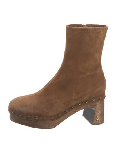 Pre-owned Larroude Suede Boots In Brown