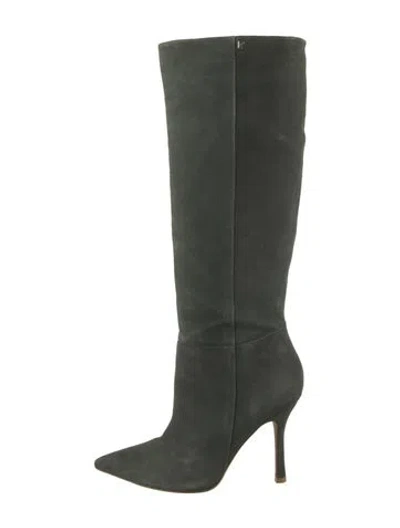 Pre-owned Larroude Suede Boots In Green