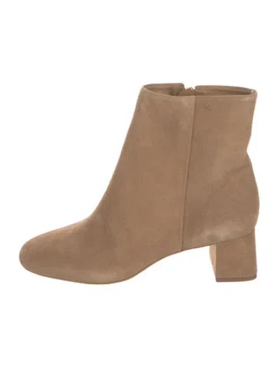 Pre-owned Larroude Suede Boots In Neutral
