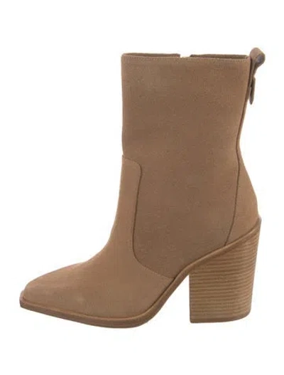 Pre-owned Larroude Suede Boots In Neutral
