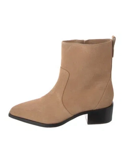 Pre-owned Larroude Suede Boots In Neutrals