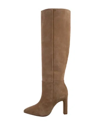 Pre-owned Larroude Suede Boots In Neutrals
