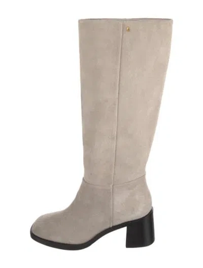 Pre-owned Larroude Suede Boots In Neutrals