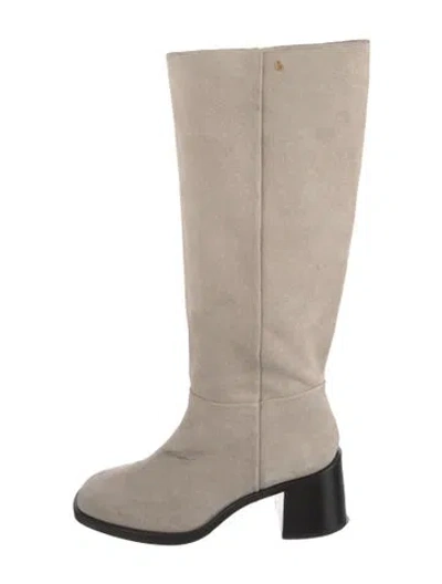 Pre-owned Larroude Suede Boots In Neutrals
