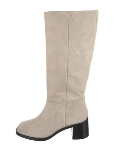 Pre-owned Larroude Suede Boots In Neutrals