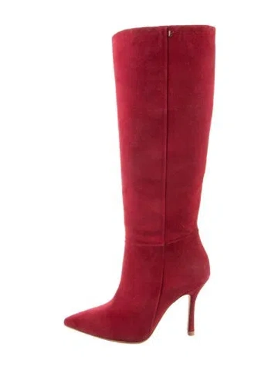 Pre-owned Larroude Suede Boots In Red