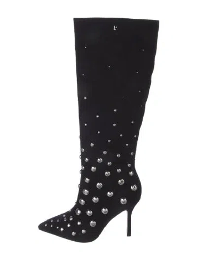 Pre-owned Larroude Suede Boots W/ Tags In Black